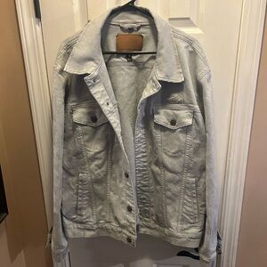 American Eagle Outfitters Light Gray Denim Jacket